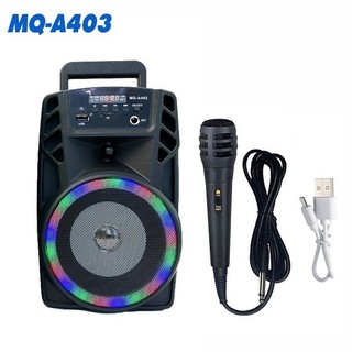 Loa bluetooth mini hát karaoke tặng kèm mic MQ-A403 Loa kẹo kéo mini nghe nhạc cực đã Có Đài FM , thẻ nhớ, USB -dc5047