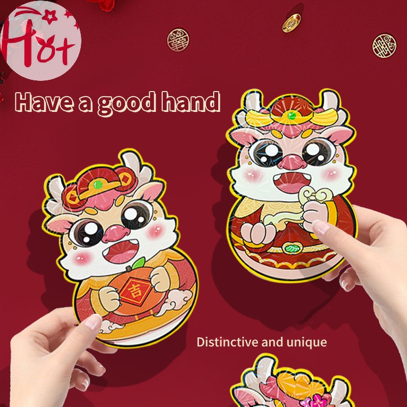 Jr Set 6 Bao Lì Xì Năm Mới 2024 Hình Rồng Đỏ May Mắn Phong Cách Trung Hoa