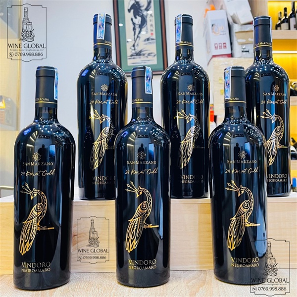 Rượu Vang Đỏ Ý Con Công Vindoro Gold Karat - Rượu Vang Nhập Khẩu Chính Hãng
