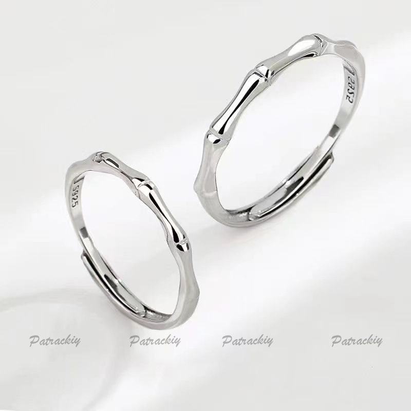 💓Patrackiy💓Nhẫn tre Nhẫn đôi đơn giản và cao cấp Nhẫn tre