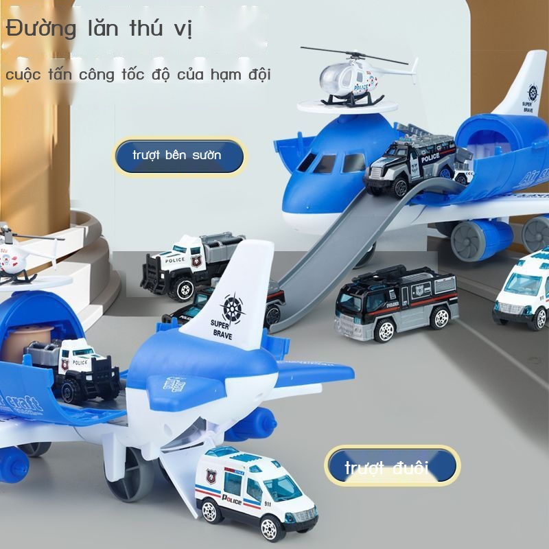 Xếp hình lưu trữ lớn máy bay hợp kim xe ô tô bé trai đồ chơi trẻ em quán tính máy bay chở khách mô