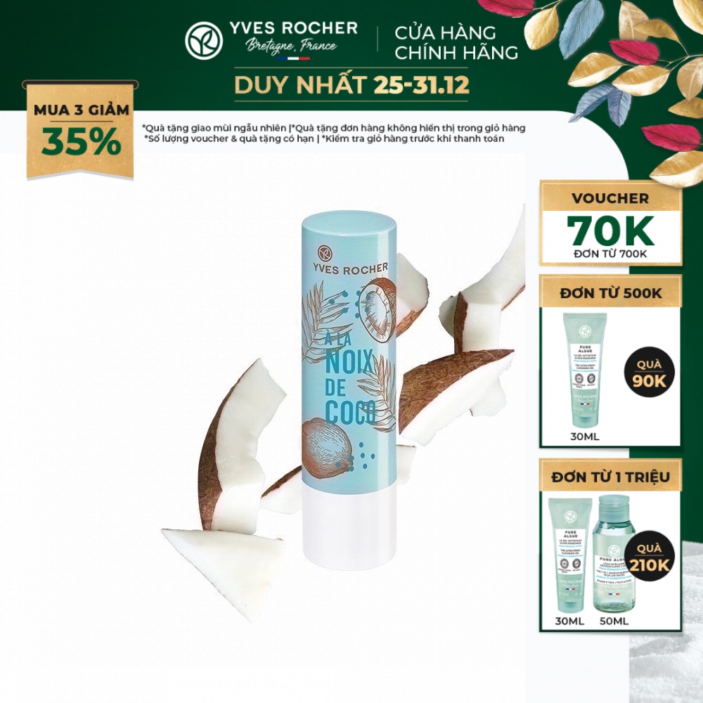 Son dưỡng môi Yves Rocher LIP BALM COCONUT 4.8G