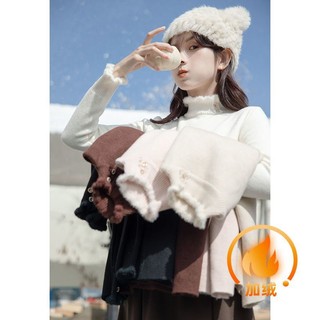 Áo sweater dệt kim lót lông cừu dày dặn thời trang thu đông dành cho nữ