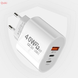 Quki Củ Sạc Nhanh 3 Cổng usb c 40w Cho samsung xiaomi iphone qc3.0