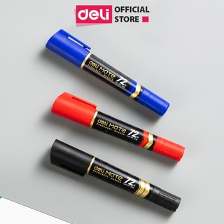 Bút Lông Dầu Dạ Deli - Đánh Dấu Hai Đầu, Không Xóa Được - Mực Xanh Đen Đỏ Cao Cấp Tiện Dụng