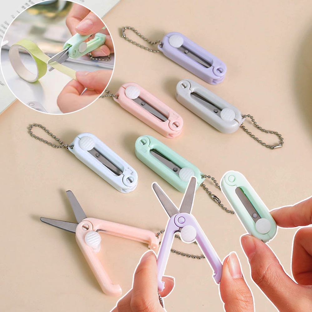 Kéo Cắt Giấy Gấp Mini Đa Năng Thiết Kế Dễ Thương Tiện Dụng Cho Học Sinh