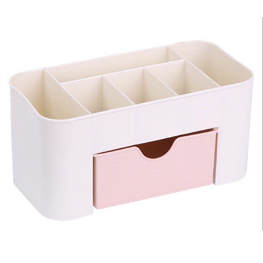 【fridvn】Desktop Makeup Organizer Plastic Storage Box Cosmetic Organizer Storage Case