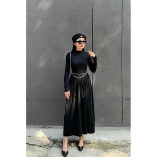 Váy len cổ lọ dài tay dáng xòe V1101