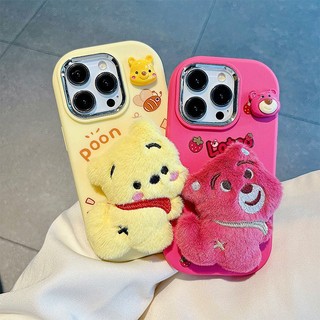 Ốp Điện Thoại Trang Trí Thú Nhồi Bông Dễ Thương Cho IPhone 11 12 Pro Max X XR XS Max SE 7 Plus 8 Plus 13 Pro Max 14 15 Pro Max