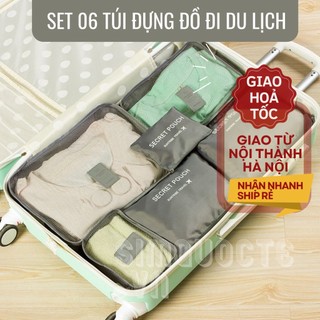Bộ 6 túi đựng quần áo đồ lót tất vớ đi du lịch chống thấm