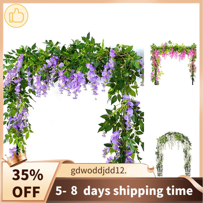 Bộ 2 Dây Hoa Tử Đằng Giả 7Ft Dùng Trang Trí