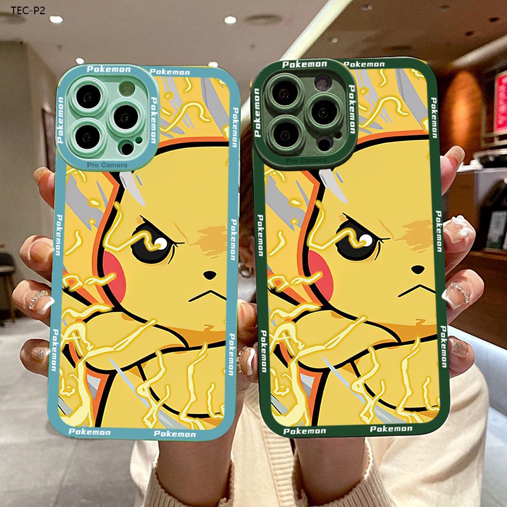 Tecno Pova 2 Spark 5 6 7 7T Air Go 2020 Cho Ốp lưng điện thoại In Hình Cartoon Pikachu Thicken