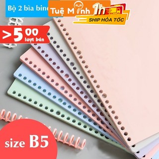 Set 2 bìa nhựa binder B5 A5 Pastel P16 kiêm tab phân trang gắn sổ còng (lưu ý đọc mô tả)