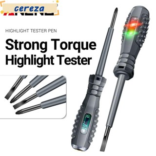 Bút thử điện CEREZA, Dụng cụ thợ điện Tua vít cảm ứng thông minh, Máy dò trực tiếp Zero đa chức năng có đèn báo từ / Bút cảm biến điện áp chéo Hộ gia đình