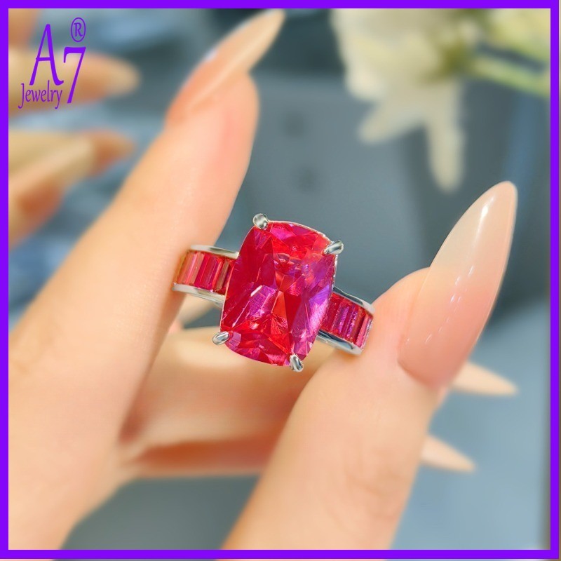 A7-Temperament High Sense High Full Diamond Hình Học Mở Nhẫn M4378