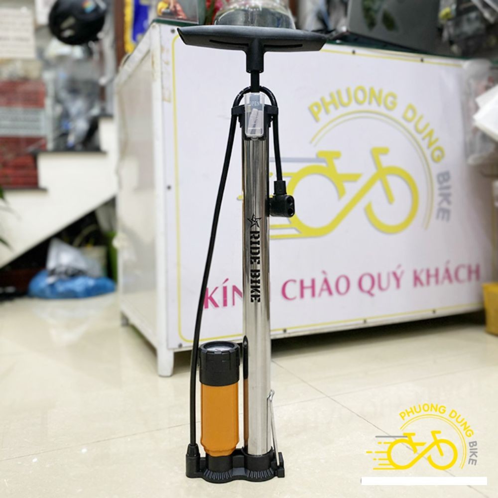 Bơm sàn xe đạp INOX RIDE BIKE 160PSI