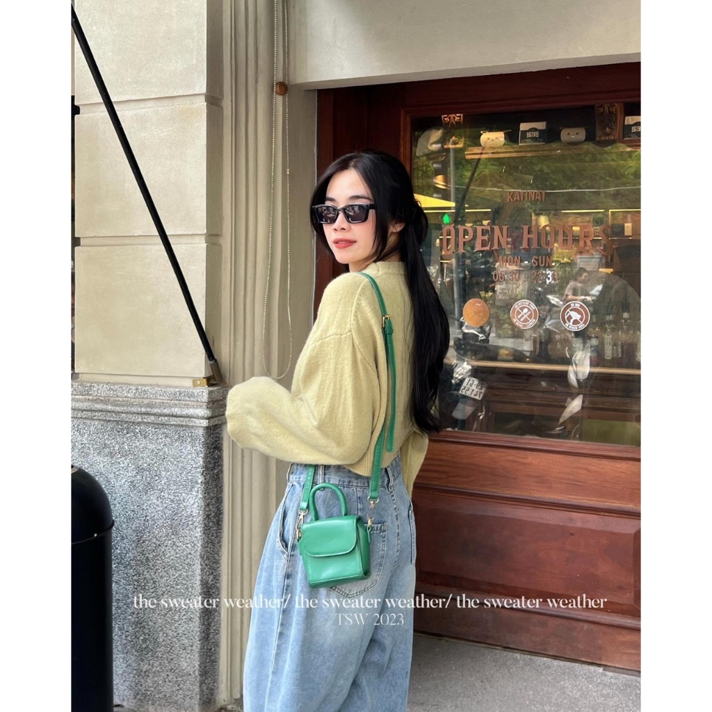 ÁO LEN trơn cổ tròn croptop,  Aolencroptoptron786_HOT TREND 2023