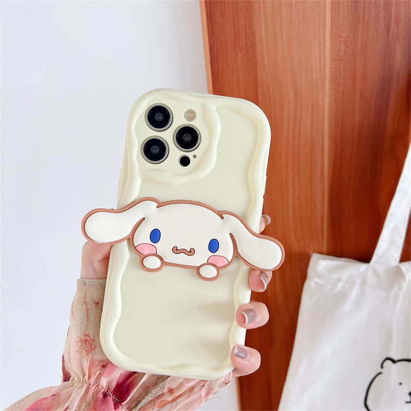 Vỏ Bao Da Điện Thoại Màu Kem Hình Cún Tai Dài Cho xiaomi 13 10 10s 11 pro lite 12 12x 12s Ốp