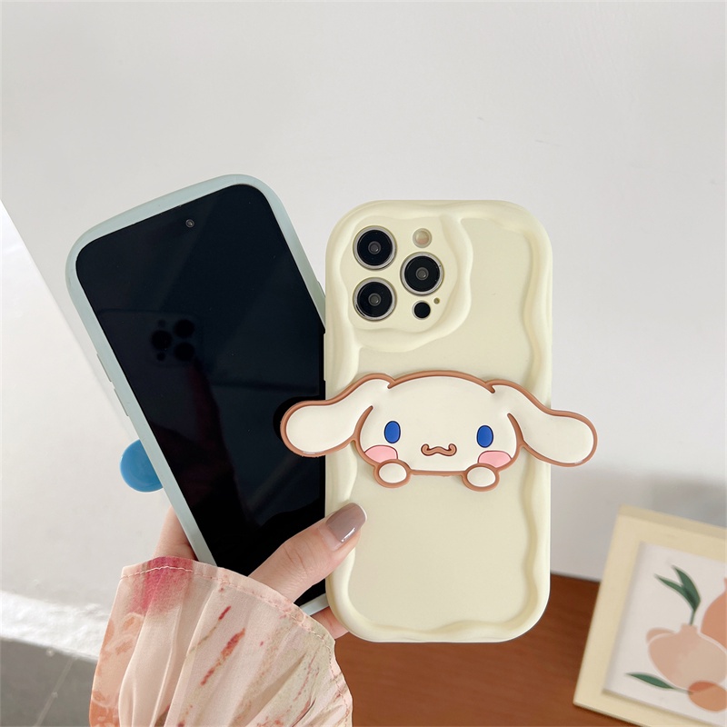 Vỏ Bao Da Điện Thoại Màu Kem Hình Cún Tai Dài Cho xiaomi 13 10 10s 11 pro lite 12 12x 12s Ốp