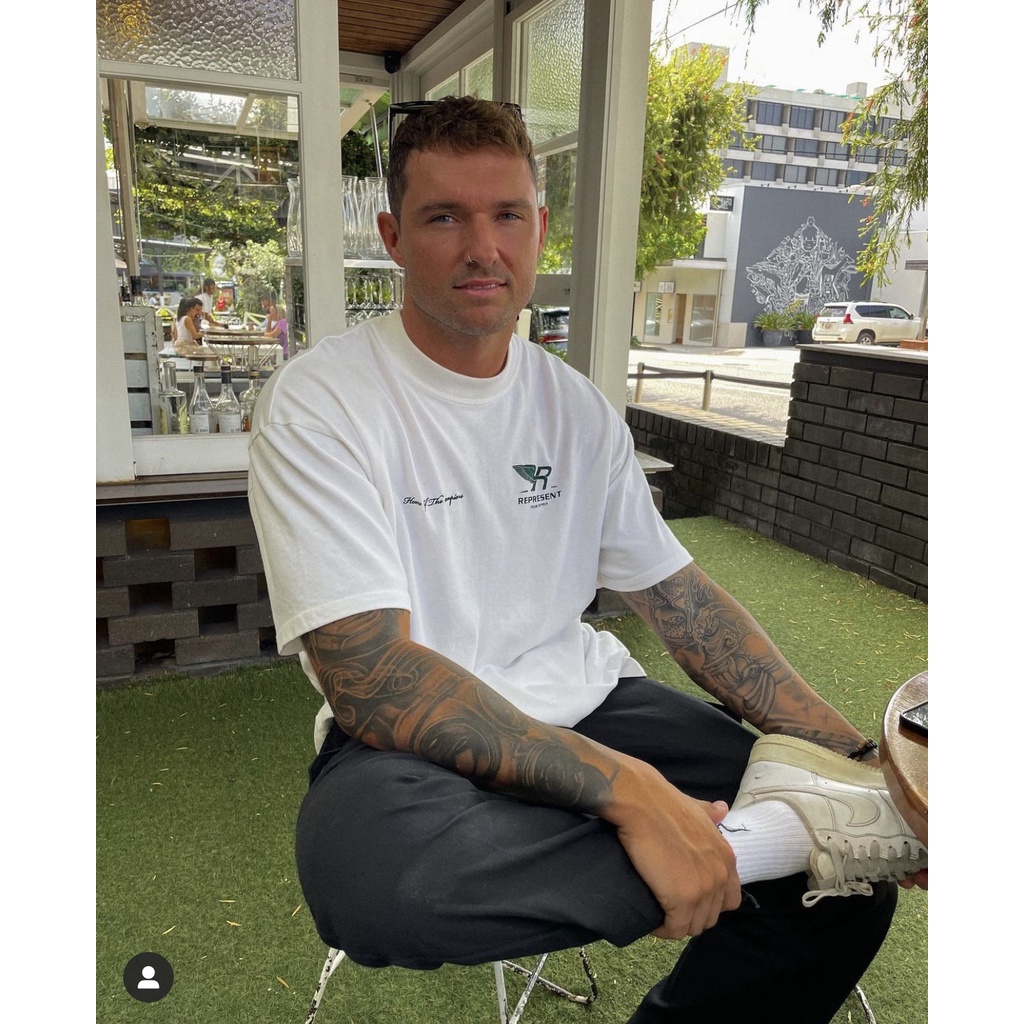 ZSK1 REPRESENT 22ss three-dimensional relief letter wings Vintage retro short sleeve round neck T-shirt for men and women