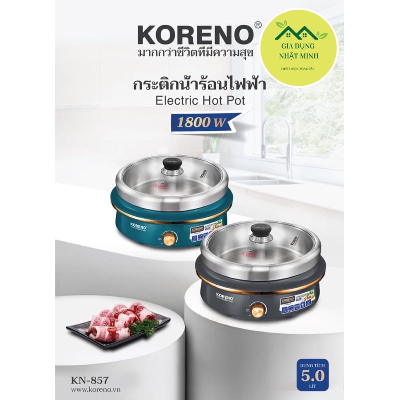 Nồi lẩu điện đa năng Koreno 5 lít, chính hãng bảo hành 12 tháng