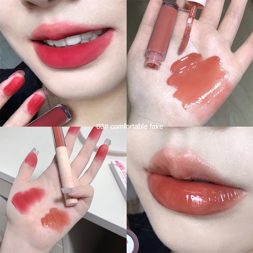 Thời Gian Xanh Hai Đầu Son Men Sương Mù Bề Mặt Dưỡng Ẩm Nước Nhẹ Doodle Lip Son Môi Trắng Không Dễ Dính Cốc Môi Bùn JULYSTAR