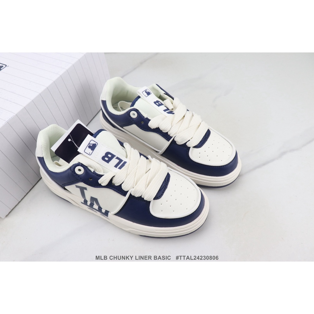 Mlb Giày Da Đế Dày In Họa Tiết ny Cá Tính / Size 36-45