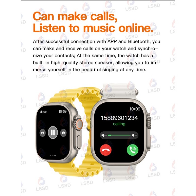 Đồng Hồ Thông Minh 2023 orginal t900 ultra Màn Hình hd 2.09 inch Tích Hợp Chức Năng Gọi Điện Theo Dõi Huyết Áp Cho Nam Nữ