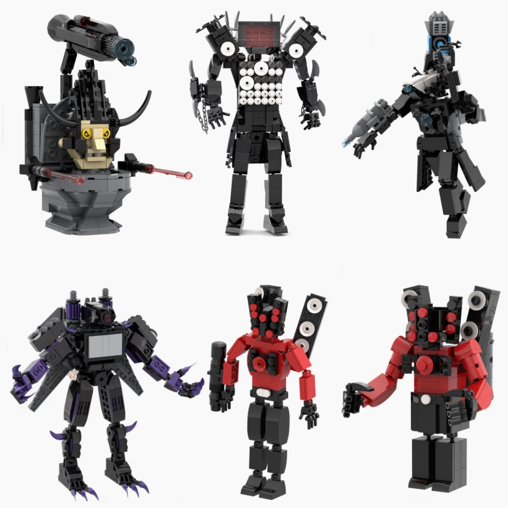 Moc Bộ Đồ Chơi Mô Hình Ngồi toilet titan Âm Thanh titan Dành Cho Trẻ Em