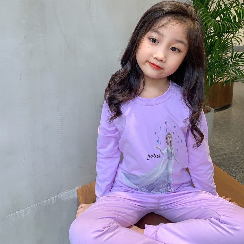 Bộ Đồ Ngủ cotton Tay Dài Dễ Thương Cho Bé Gái