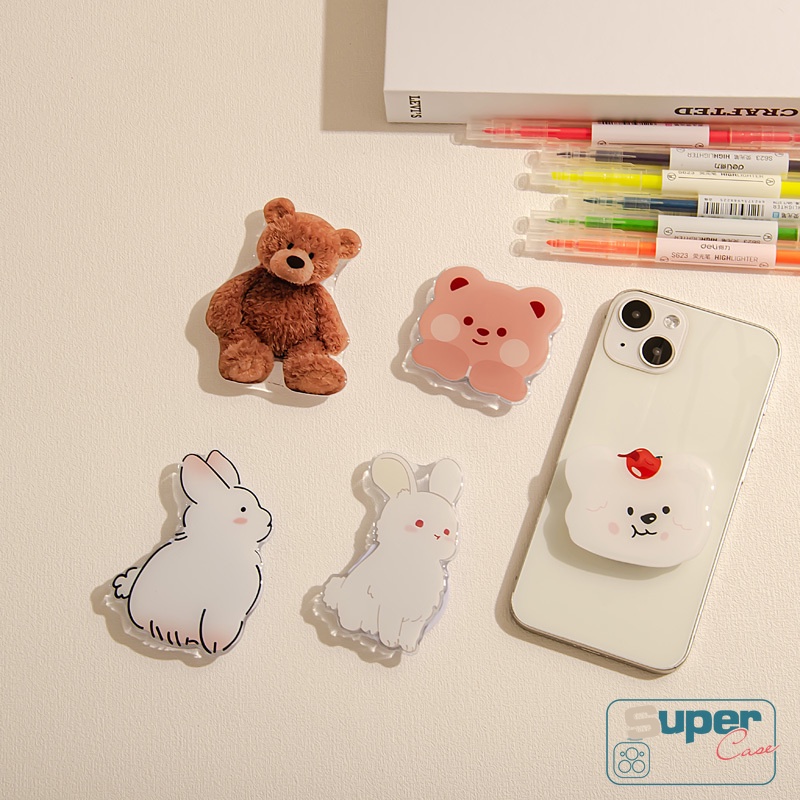 Giá Đỡ Điện Thoại Dạng Nhẫn Hình Thú Hoạt Hình Dễ Thương