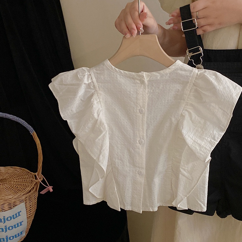 Set Áo Thun Tay Ngắn + Quần Yếm Dễ Thương Cho Bé Gái