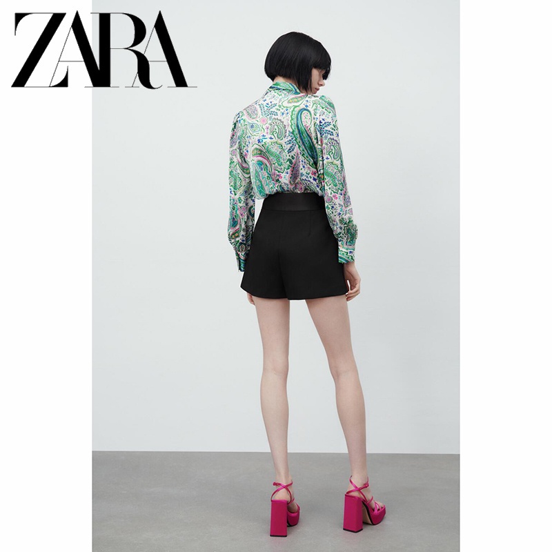 Zara Áo Sơ Mi Tay Dài In Họa Tiết Thời Trang Cho Nữ