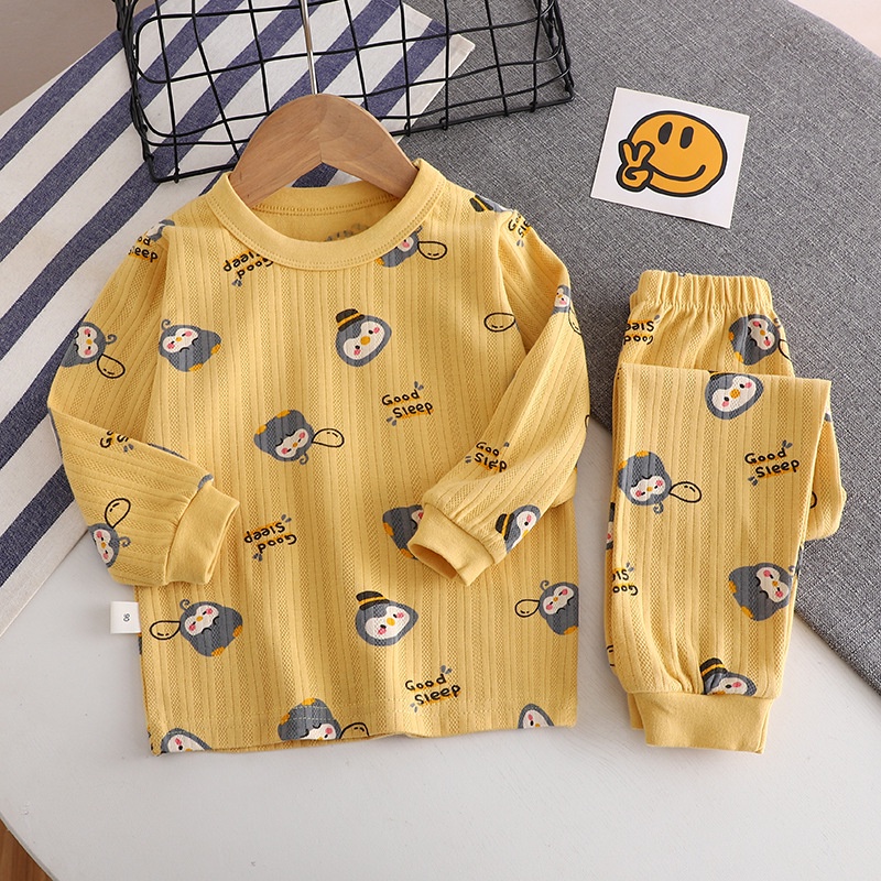 Bộ Đồ Ngủ Tay Dài Bằng Vải cotton Thời Trang Mùa Thu Dành Cho Trẻ Em 73-150cm