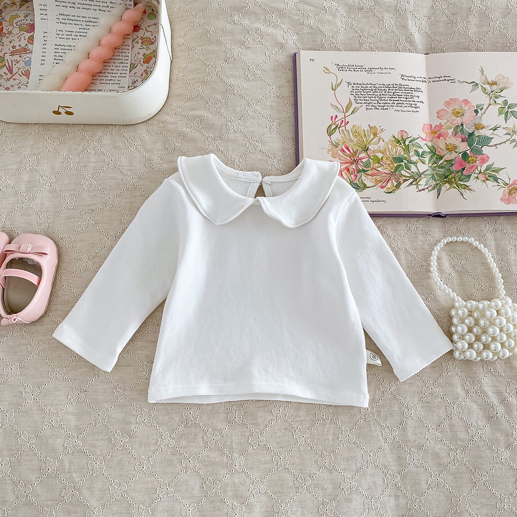 Áo Sơ Mi Tay Dài In Họa Tiết Thỏ Và Hoa Thời Trang Mùa Thu Cho Bé Gái 0-24 Tháng Tuổi