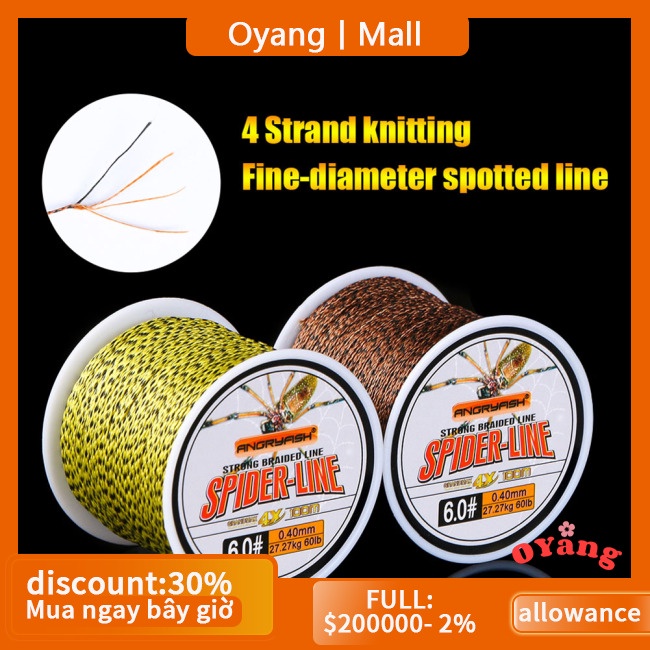 Cuộn Dây Câu Cá 300m 10-60lb 4 Sợi Siêu Mềm Vô Hình Chống Mài Mòn
