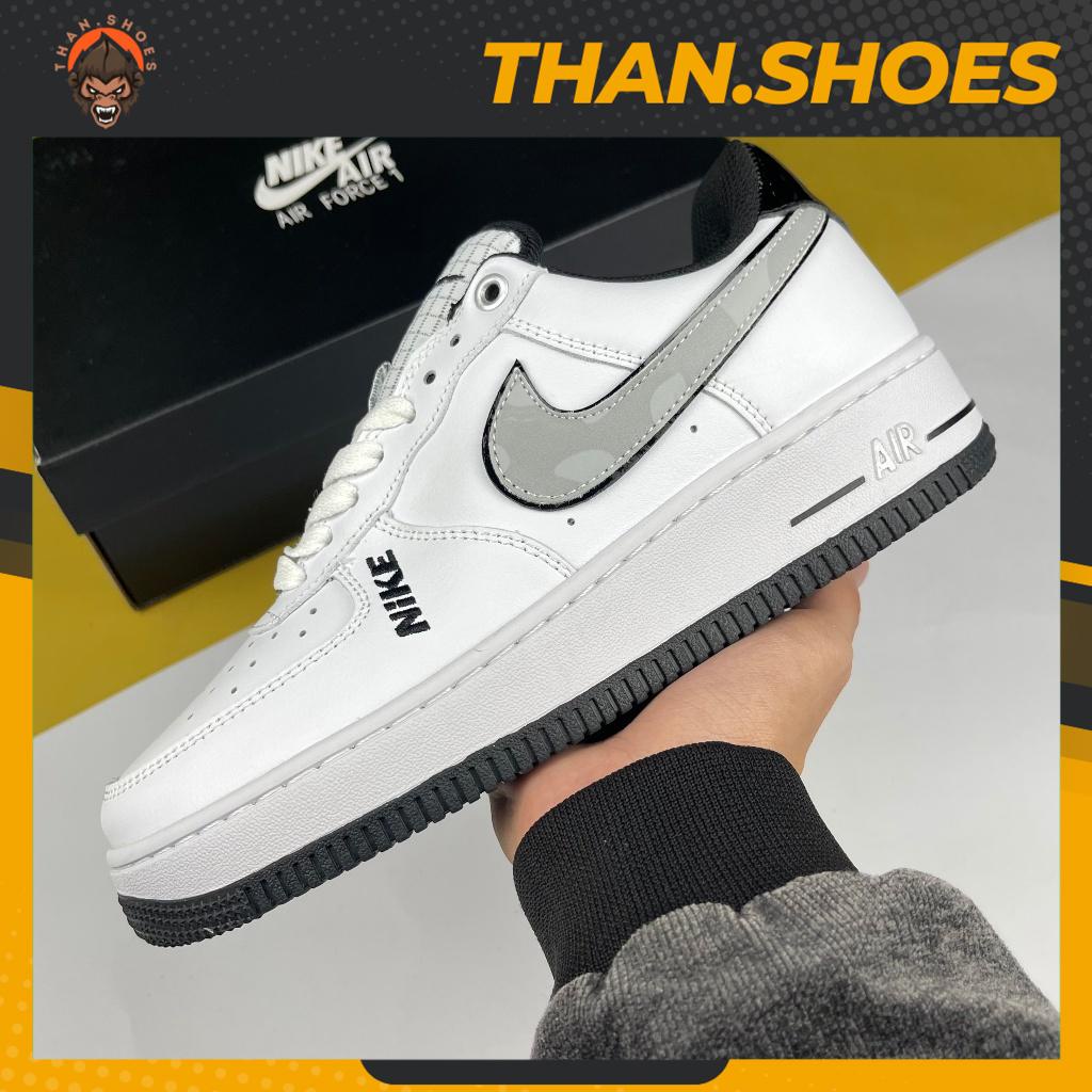 Giày AF1 07 LV8 Motocross White Grey Black, AF1 Trắng Móc Xám Đế Đen - Than.Shoes