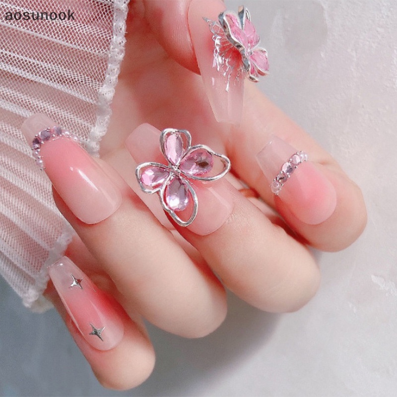 Aosunook Set 5 Phụ Kiện Đính Trang Trí Móng Tay 3d 14.5 X 13Mm Hình Bướm Xinh Xắn