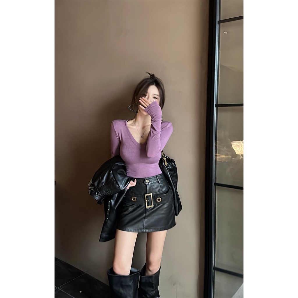 Áo Thun Tay Dài Cổ Chữ v Thiết Kế Mới Thời Trang Dành Cho Mùa Thu