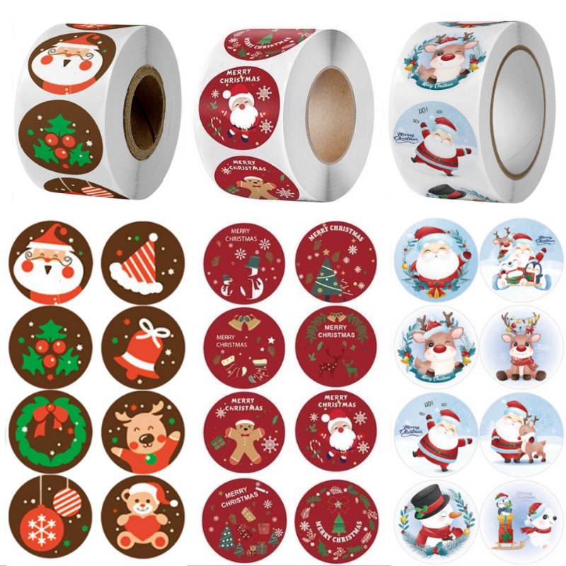 Bộ 500 Nhãn Dán Trang Trí Giáng Sinh diy