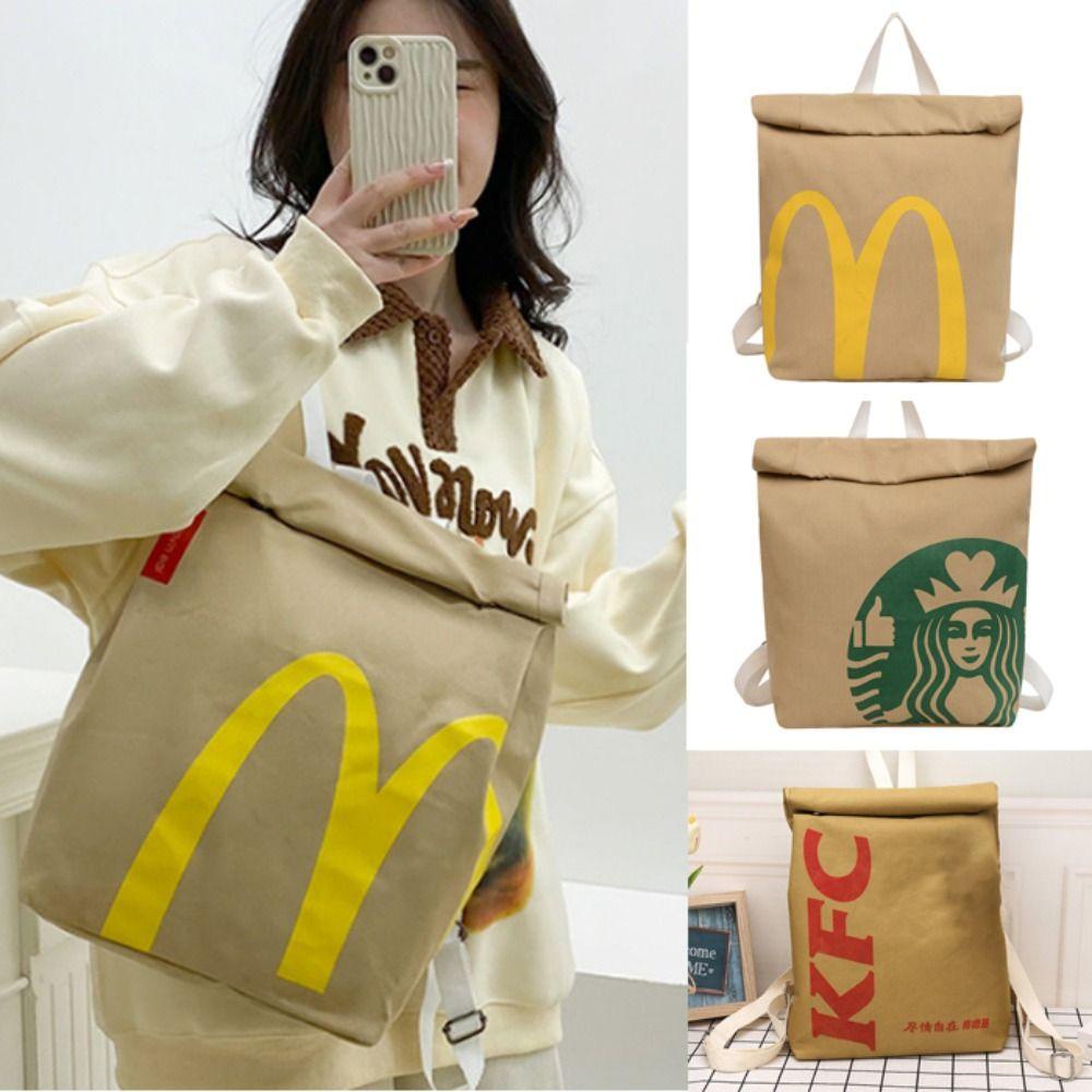 Subei Túi Đeo Chéo Vải canvas Chống Thấm Nước In Hình Mcdonald 'S Sáng Tạo Cho Nữ