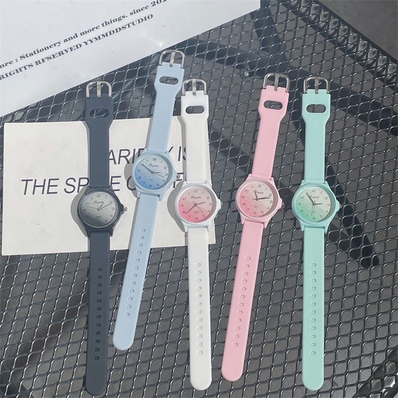 Mới Đồng Hồ Nữ Dây Da Mặt Tròn Đính Đá Thời Trang