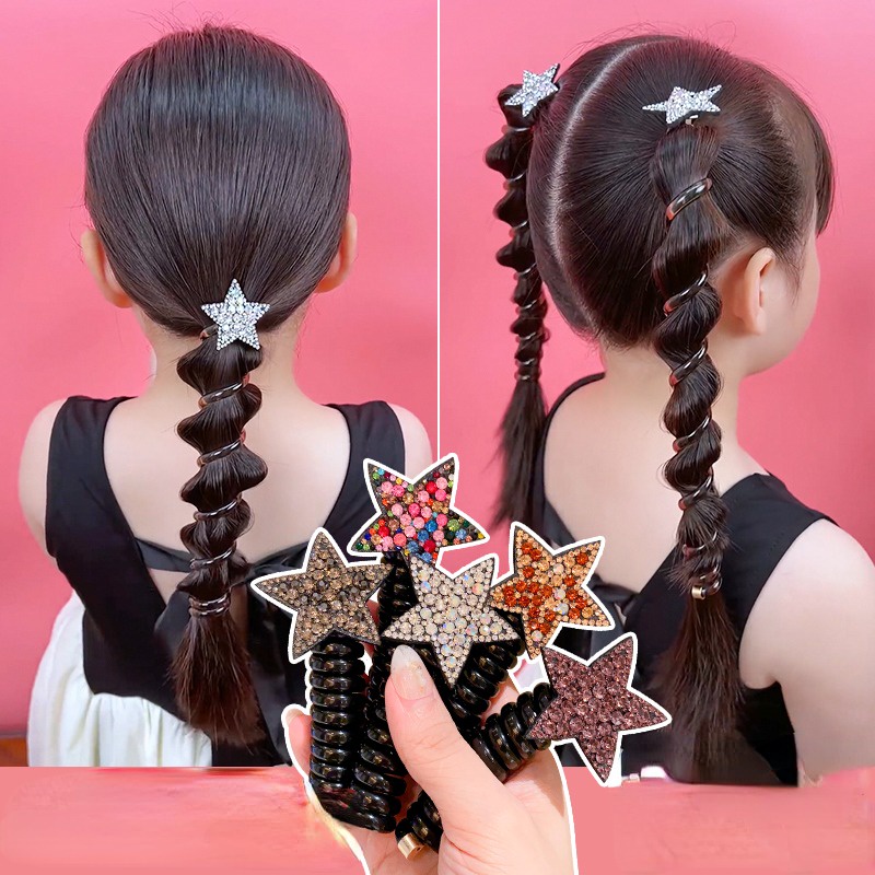 1 Dây Buộc Tóc Cao Su Co Giãn Cho Bé Gái