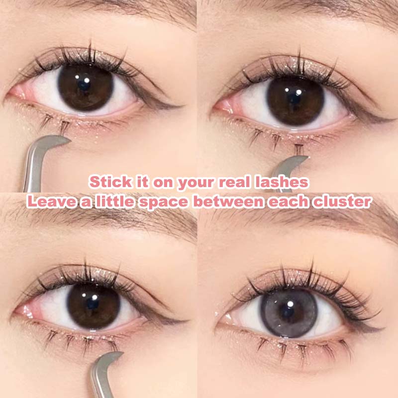 Hộp Lông Mi Giả 3 Hàng / 3 Hàng Thiết Kế Hình Chữ v Tự Nhiên Hoạt Hình