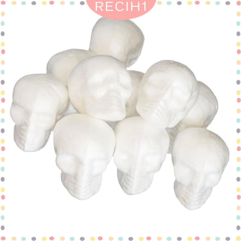 Bộ 10 Miếng Xốp polystyrene Hình Đầu Lâu 55mm Trang Trí halloween