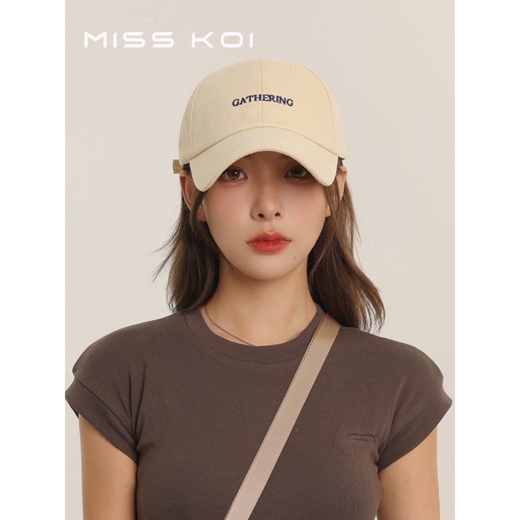 Mũ Lưỡi Trai misskoi  Mũ Lưỡi Trai Vành Rộng Thêu Hình Mái Vòm Phong Cách Nổi Tiếng Bốn Mùa Dễ Phối Đồ Phong Cách Cặp Đôi