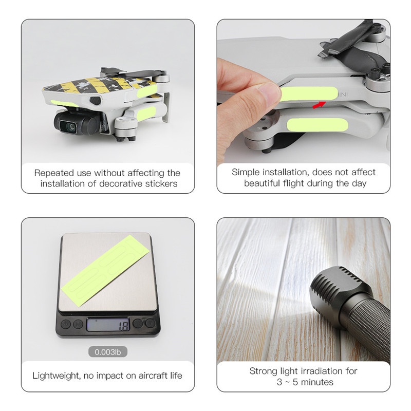 Sticker Dạ Quang Dán Trang Trí Máy Bay Không Người Lái dji mini 2 / mini 2 se / mavic mini / se