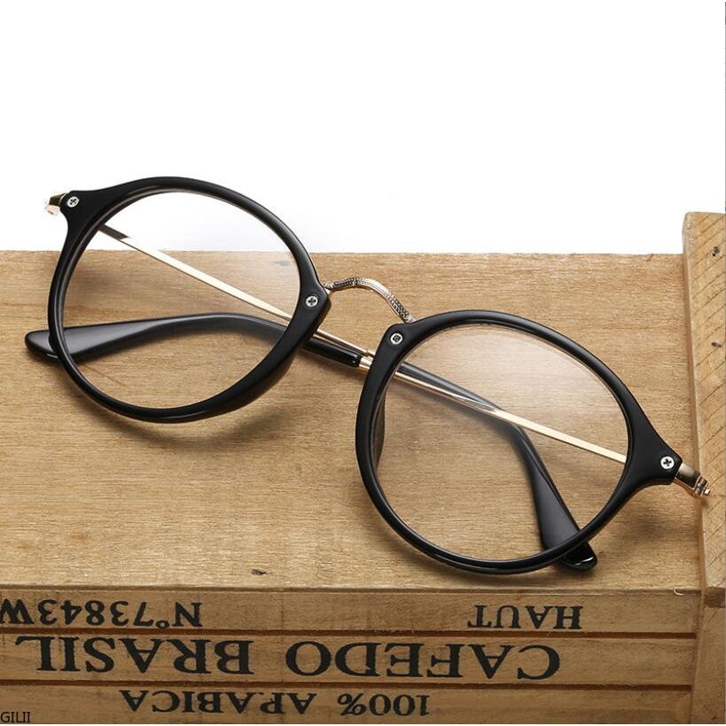 Mắt Kính Chống Ánh Sáng Xanh Gọng Kim Loại Phong Cách retro Cho Nam Nữ