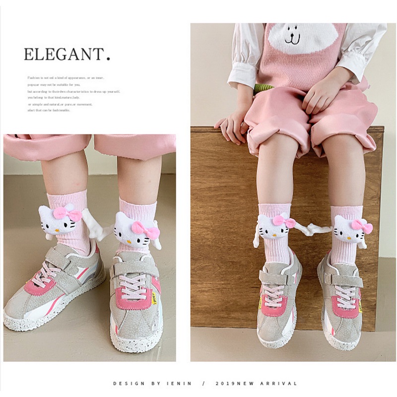 Tất vớ cổ cao bàn tay đính nam châm Jengiang Unisex ba chiều thêu hình đôi mắt dễ thương dành cho couple