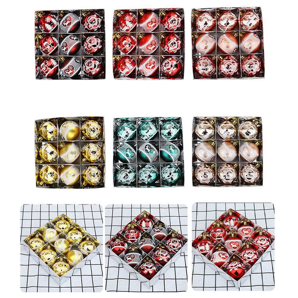Set 9 Trái Châu Trang Trí Cây Thông Noel